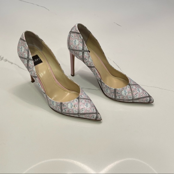 RODO pink/multicolor pumps, pointed toe, stiletto heels, made in Italy - Picture 4 of 13